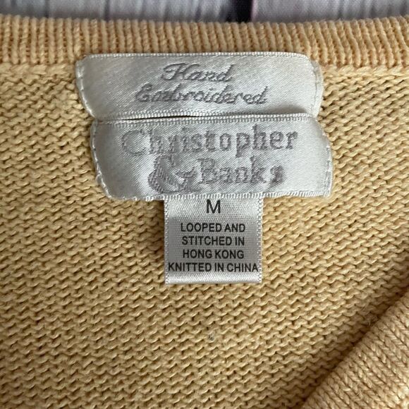 Christopher & Banks Hand Embroidered Cardigan sz M - Picture 8 of 10